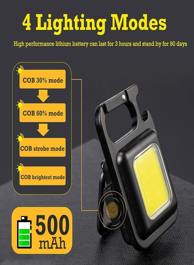 Sument Emergency Lights Rechargeable 1000 Lumens Multifunctional Keychain Flashlight Mechanic Light Waterproof Torch with 3 Modes with Flip Holder, Bottle Opener and Magnetic Base for Camping & Hiking - Image 2
